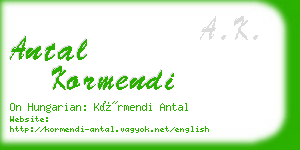 antal kormendi business card